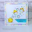 BUBBLE chicks cling mounted RUBBER STAMP SET